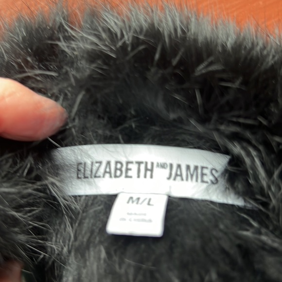 Elizabeth and James - black rabbit fur jacket with red and white fur - Picture 4 of 6